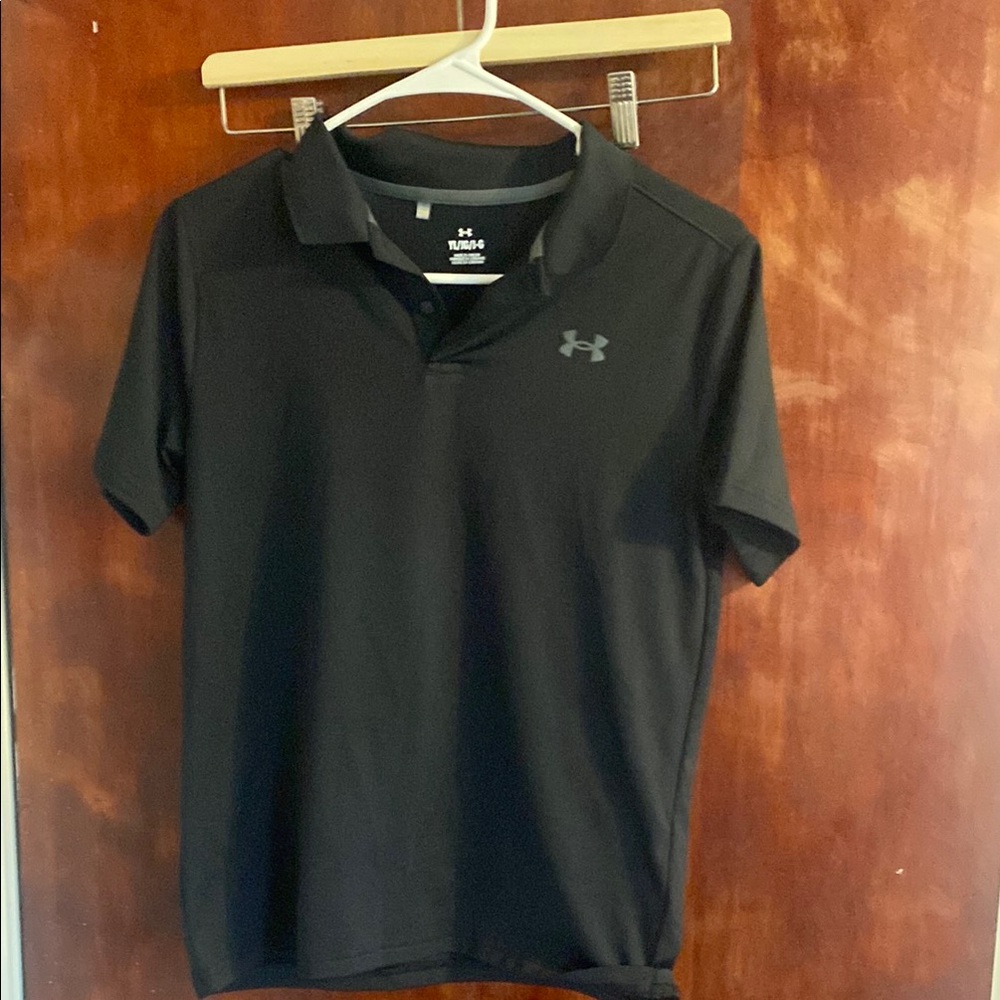 Under Armour boys Black Performance Polo